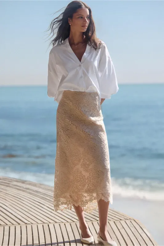 Mara Lace Skirt sold by French Cuff