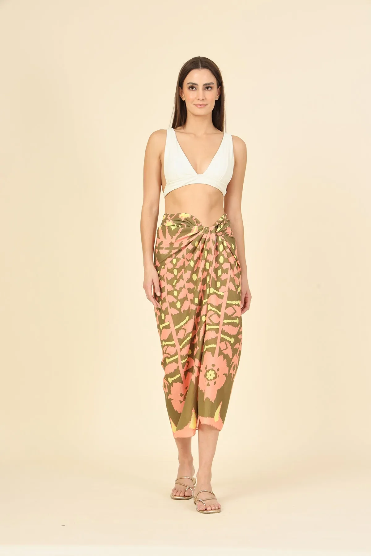 Arlo Pareo Skirt - Zadie In Lychee sold by French Cuff