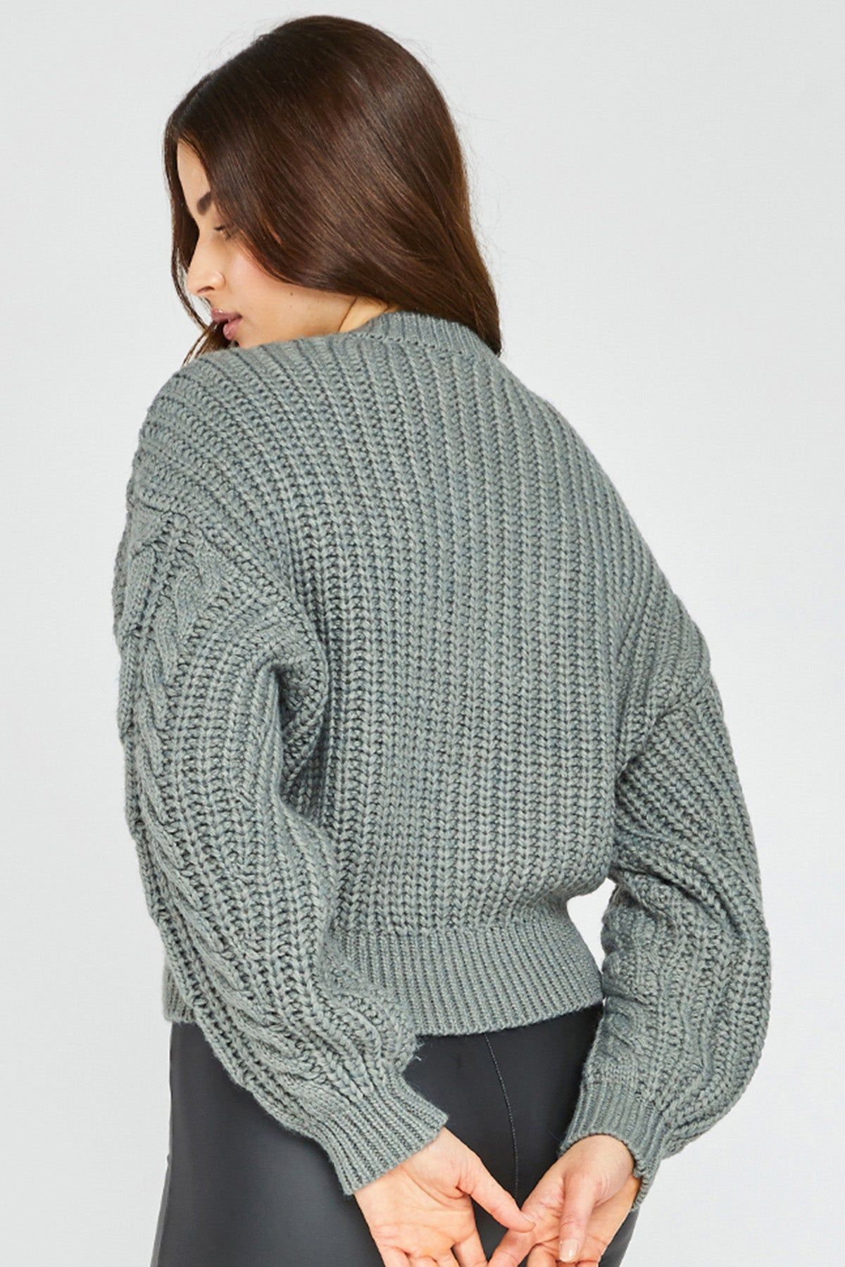 Sloane V-neck Sweater - Sage sold by French Cuff product image thumbnail 2