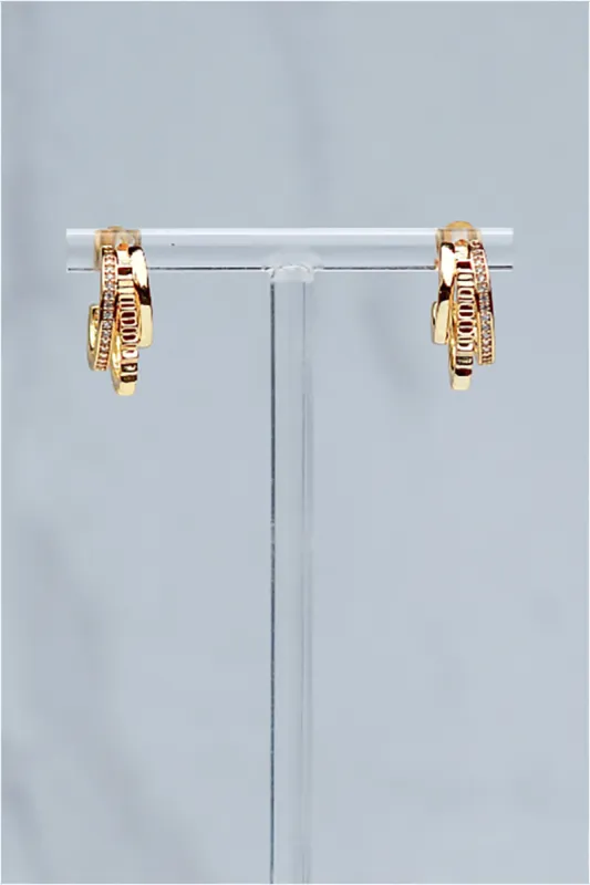 Triple Threat Huggies - 14k Gold Vermeil sold by French Cuff