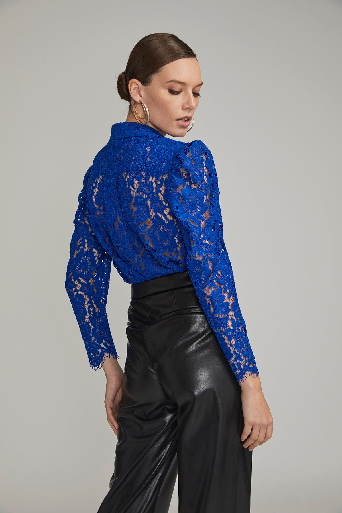 Valencia Lace Blouse- Cobalt sold by French Cuff product image thumbnail 3
