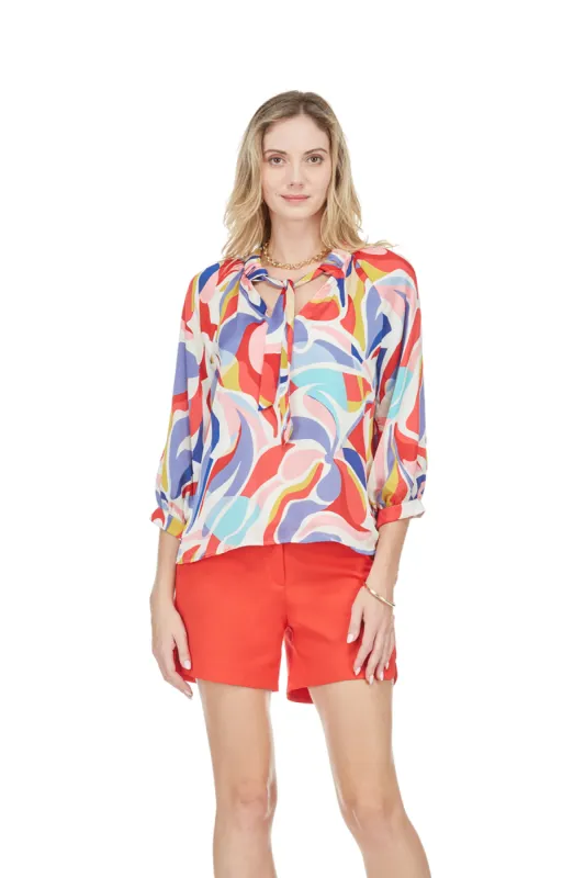 Abstract Swirl Top sold by French Cuff