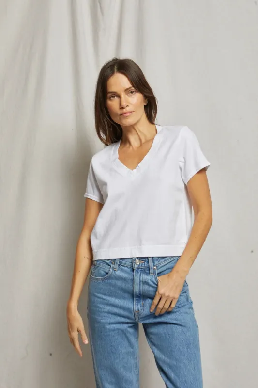 Frankie Springspun Cotton Vneck Tee sold by French Cuff