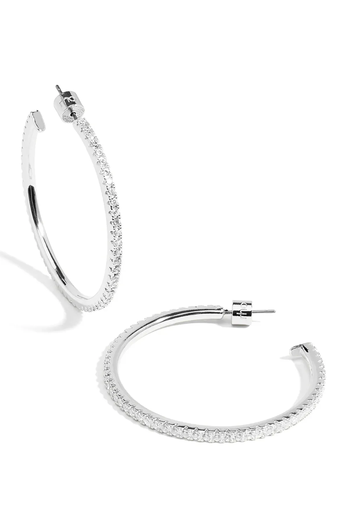 Large Pave Hoop Earrings sold by French Cuff