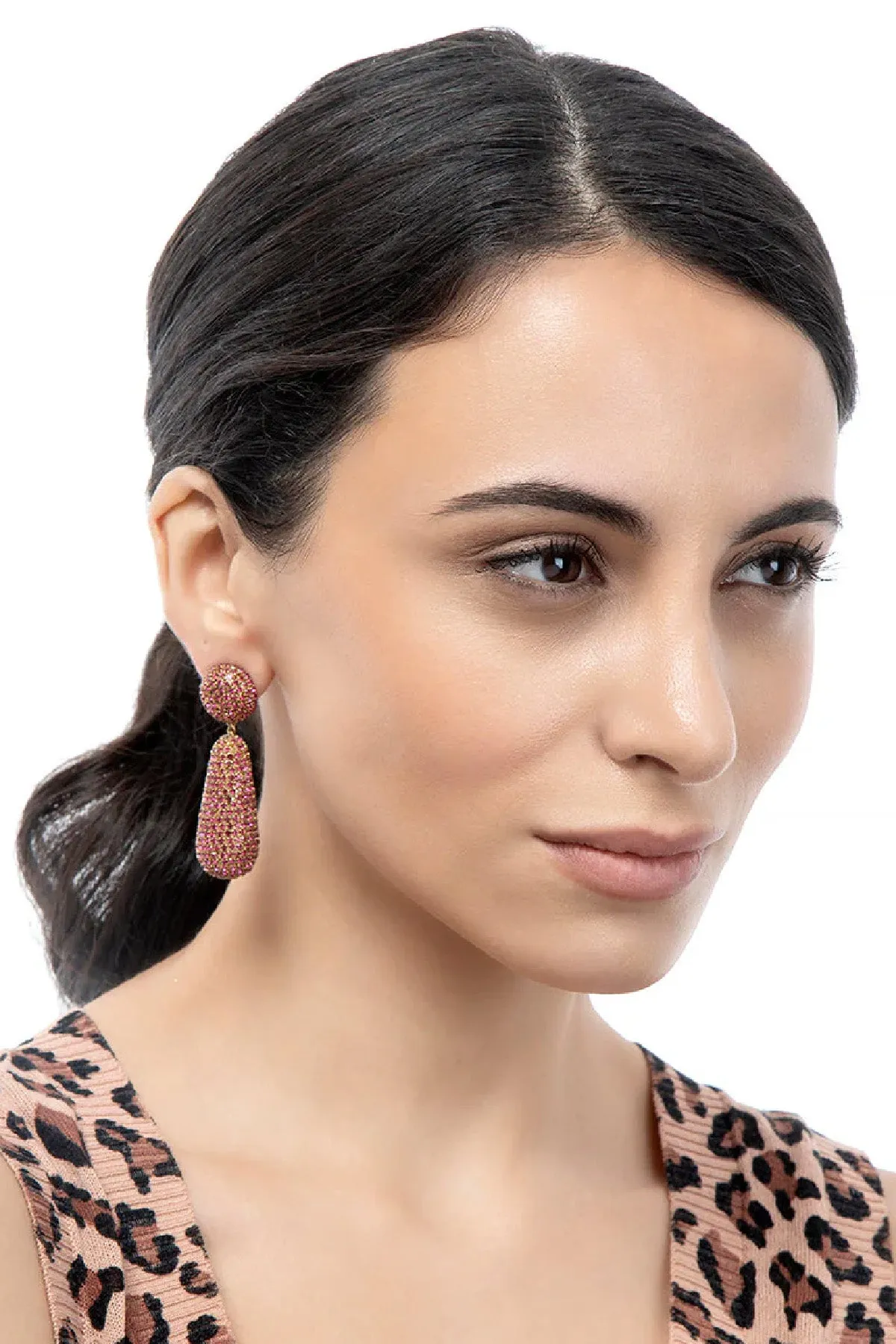 Emely Earrings - Fuschia sold by French Cuff product image thumbnail 3