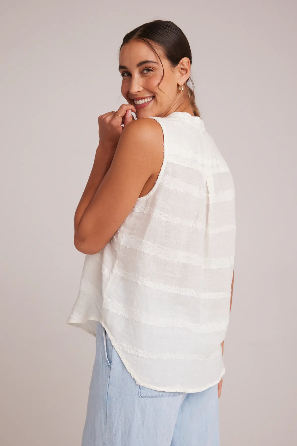 Sleeveless Hidden Placket Button Down sold by French Cuff product image thumbnail 3