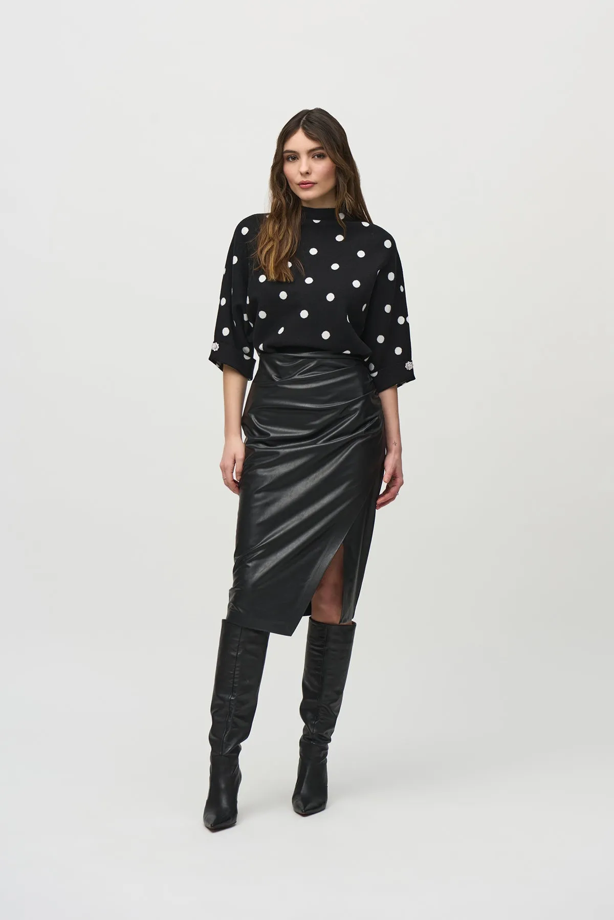 Leatherette Pull-On Pencil Skirt sold by French Cuff