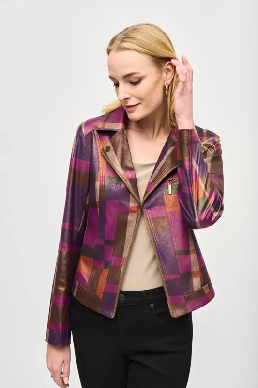 Foiled Print Faux Suede Jacket sold by French Cuff