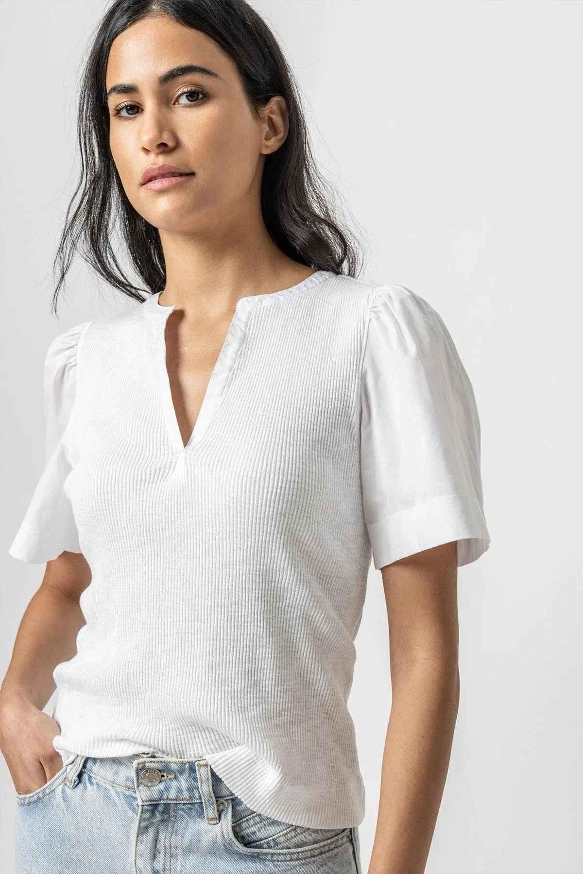 Woven Sleeve Split Neck sold by French Cuff product image thumbnail 3