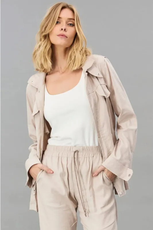 Stretch Linen Twill Jacket sold by French Cuff