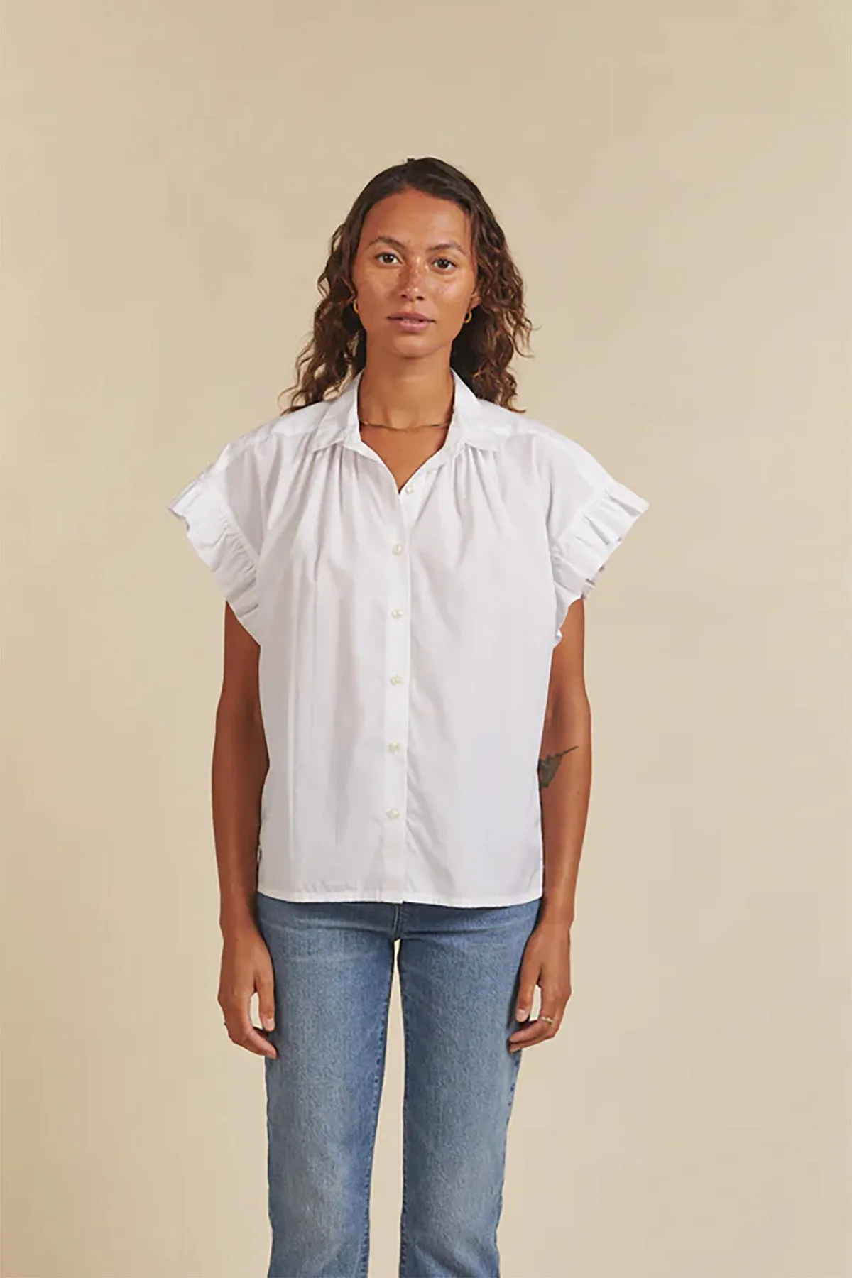 Marianne B Ruffle Sleeve Shirt sold by French Cuff