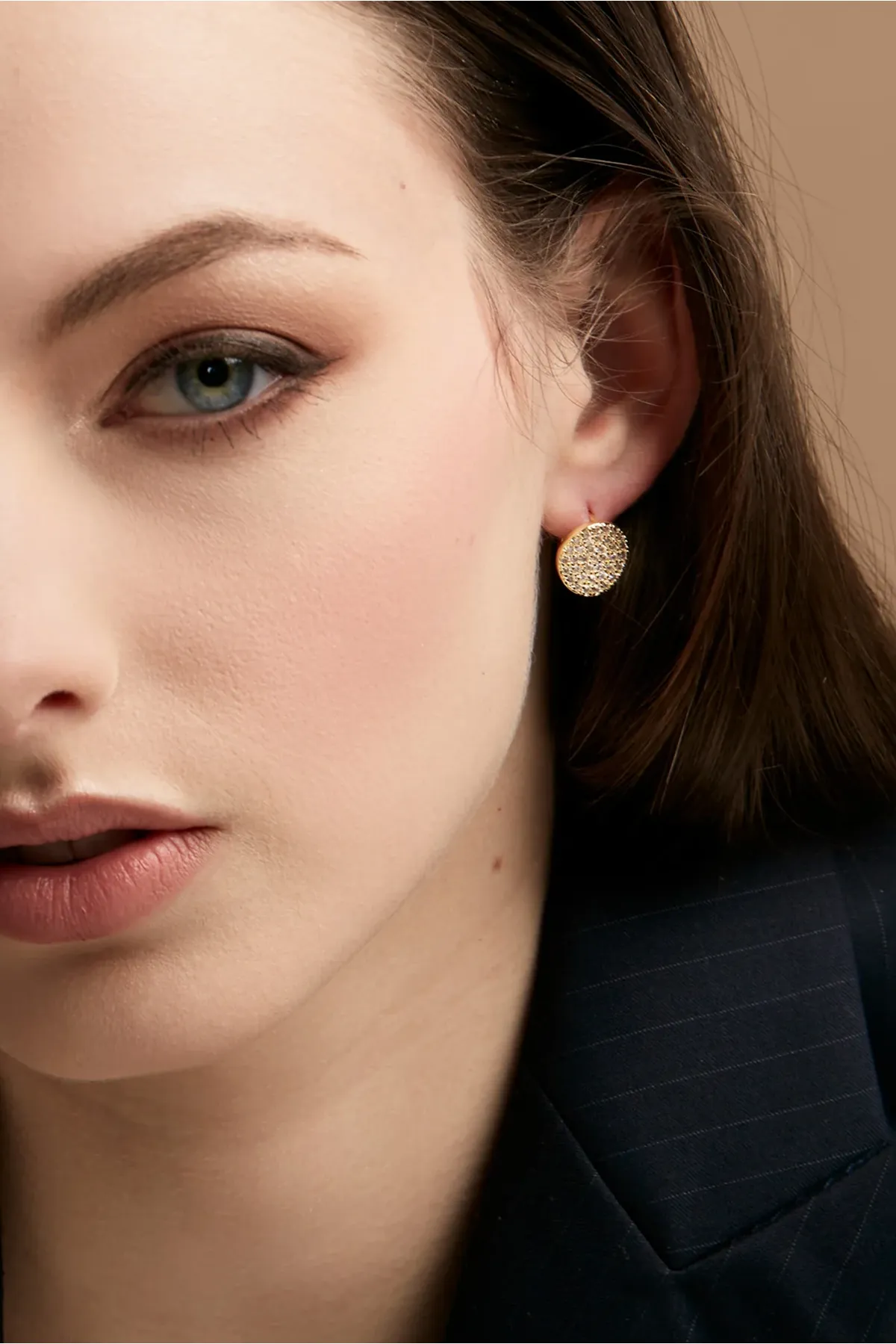 Button Pave Huggies sold by French Cuff product image thumbnail 2