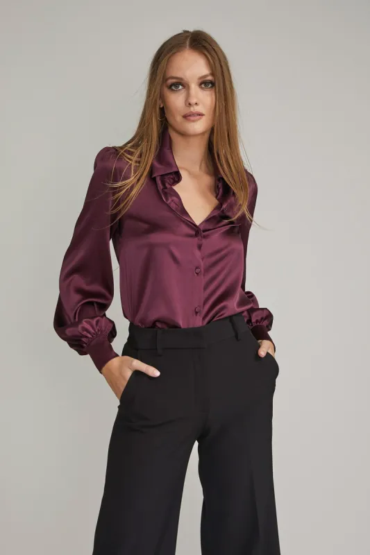 Maxwell Blouse- Bordeaux sold by French Cuff