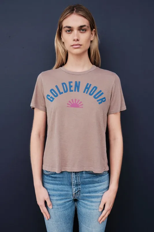 Golden Hour Boxy Short Sleeve- Pigment hazel sold by French Cuff
