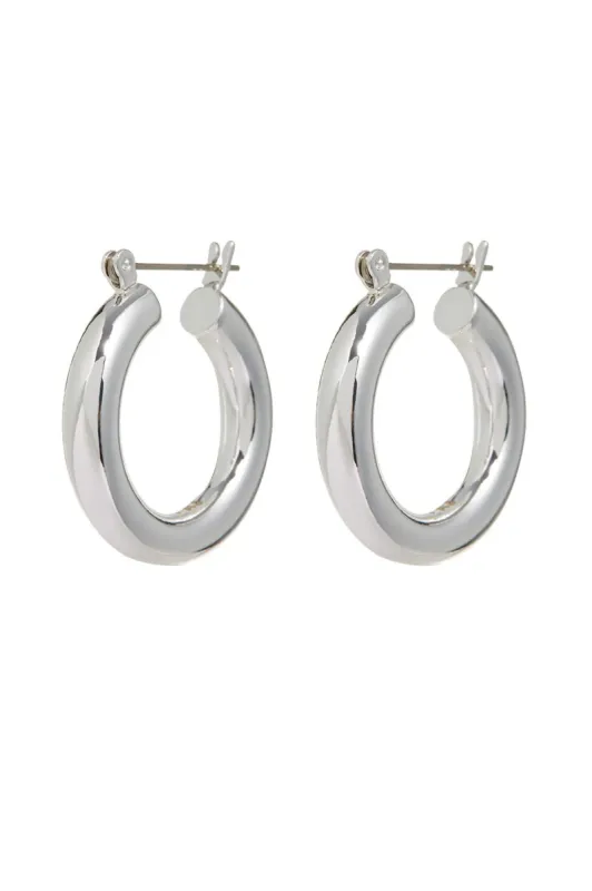 Baby Amalfi Tube Hoops - Silver sold by French Cuff