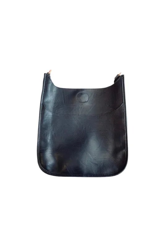 Classic Faux Leather Messenger - Black sold by French Cuff