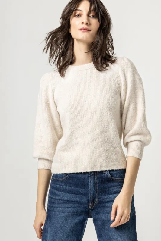 3/4 Puff Sleeve Sweater-Salt sold by French Cuff