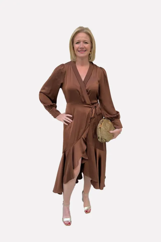 Chocolate Wrap Midi Dress sold by French Cuff