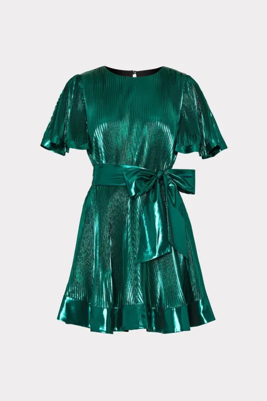 Lumi Pleated Lame Dress sold by French Cuff