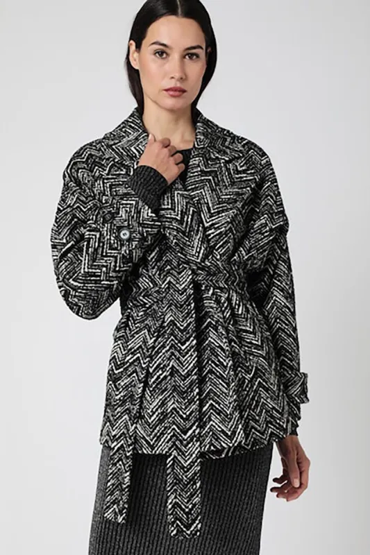 Belted Waist Coat-Black/White sold by French Cuff