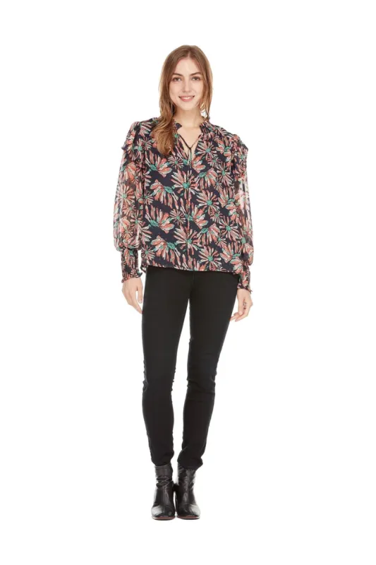 Printed Top- Artsy Daises sold by French Cuff