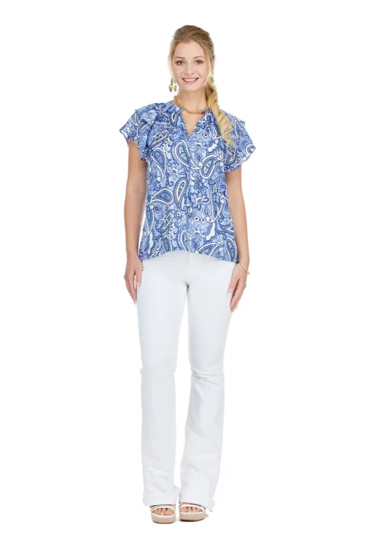 Blue Paisley Top sold by French Cuff