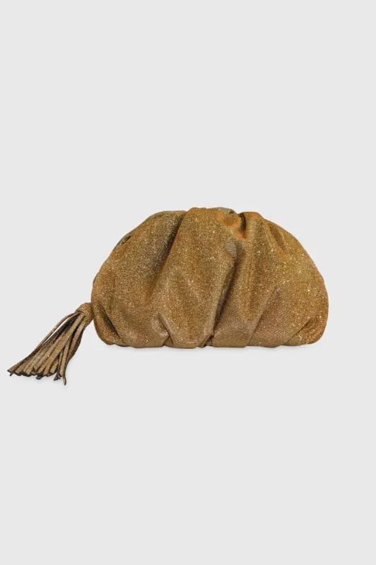 Ruched Clutch-Gold sold by French Cuff