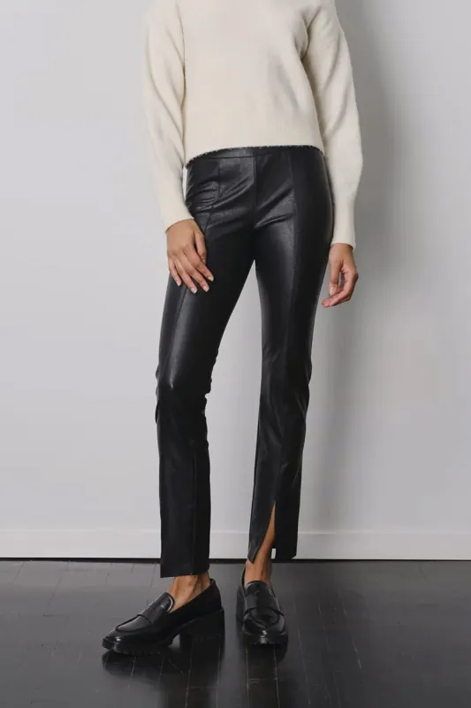 Max Front Slit Straight Leg- Black Leather sold by French Cuff