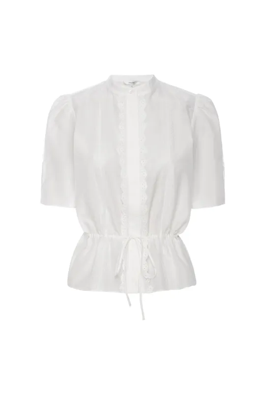 Cinched Lace Trim Blouse sold by French Cuff