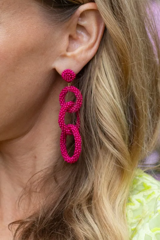 Ember Earrings - Fuschia sold by French Cuff