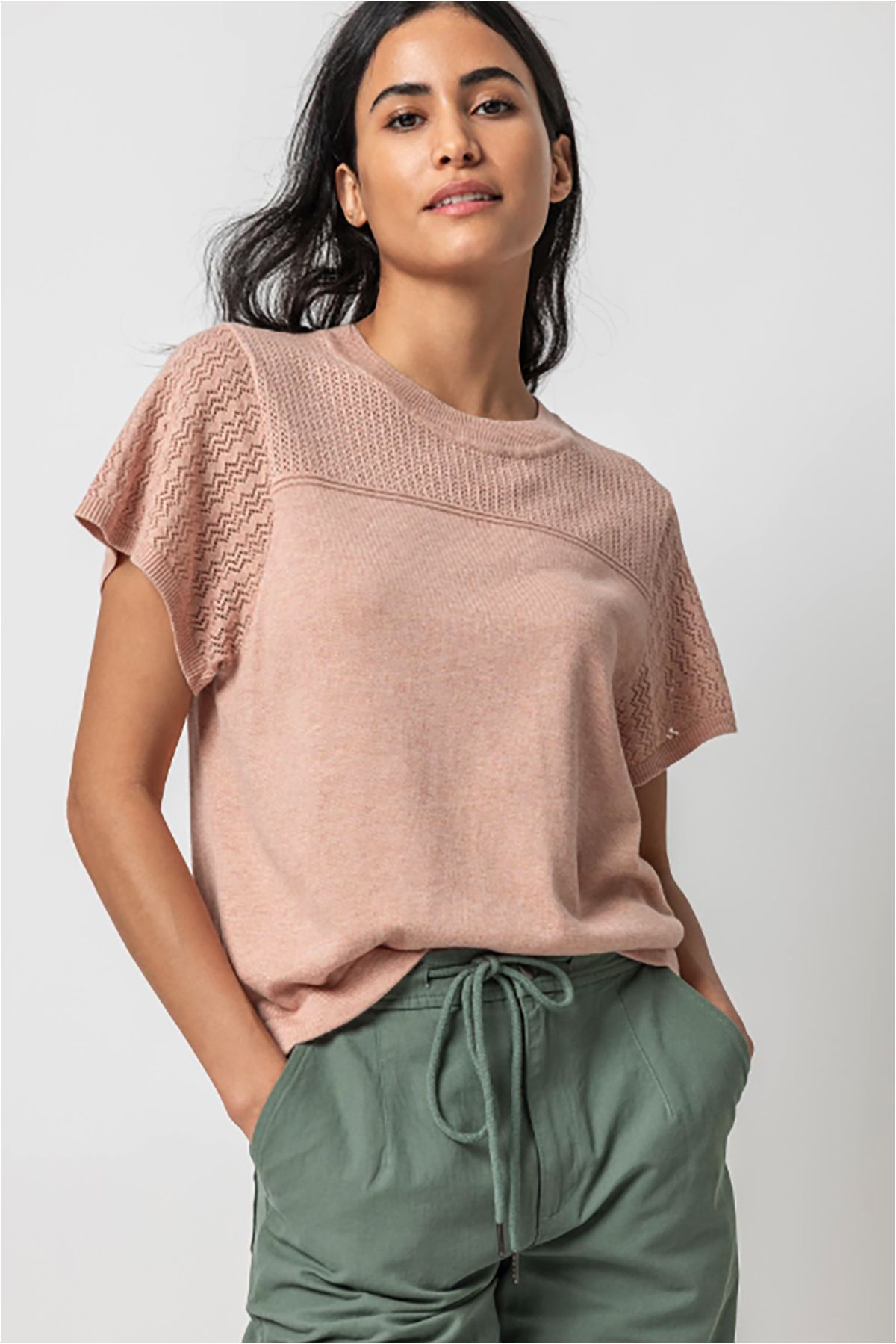 Pointelle Crewneck Sweater sold by French Cuff