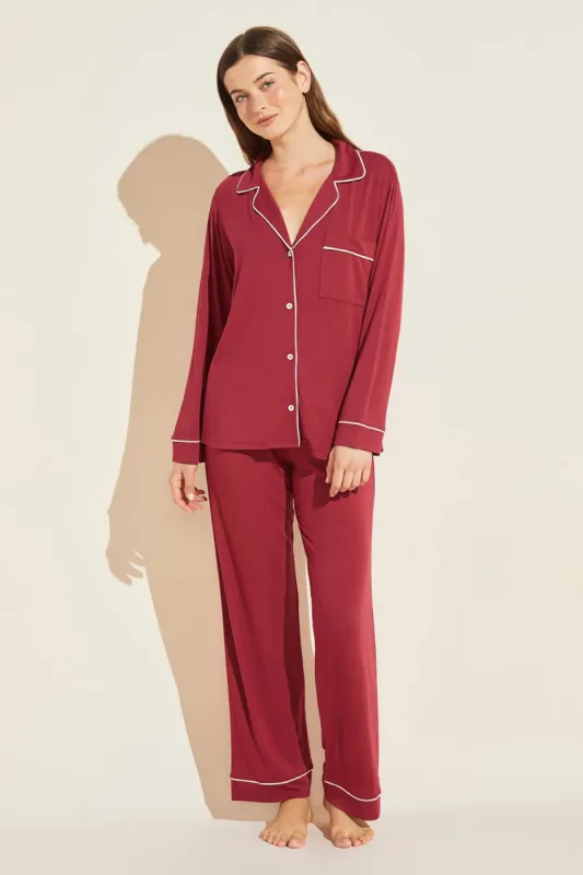 Gisele Long PJ Set - Sangria/Ivory sold by French Cuff