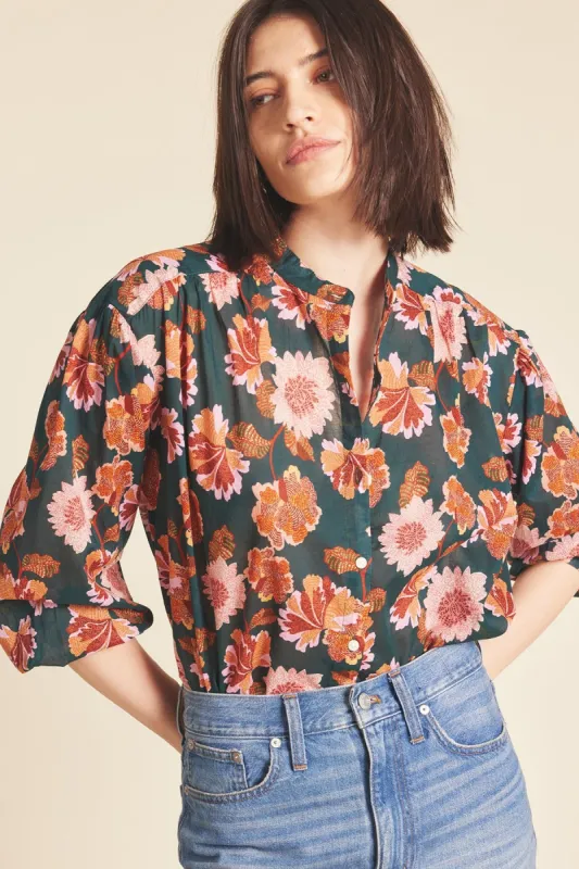 Lily Blouse-Carnation Print sold by French Cuff