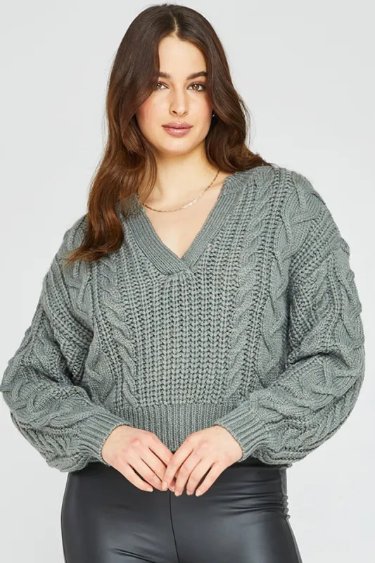 Sloane V-neck Sweater - Sage sold by French Cuff