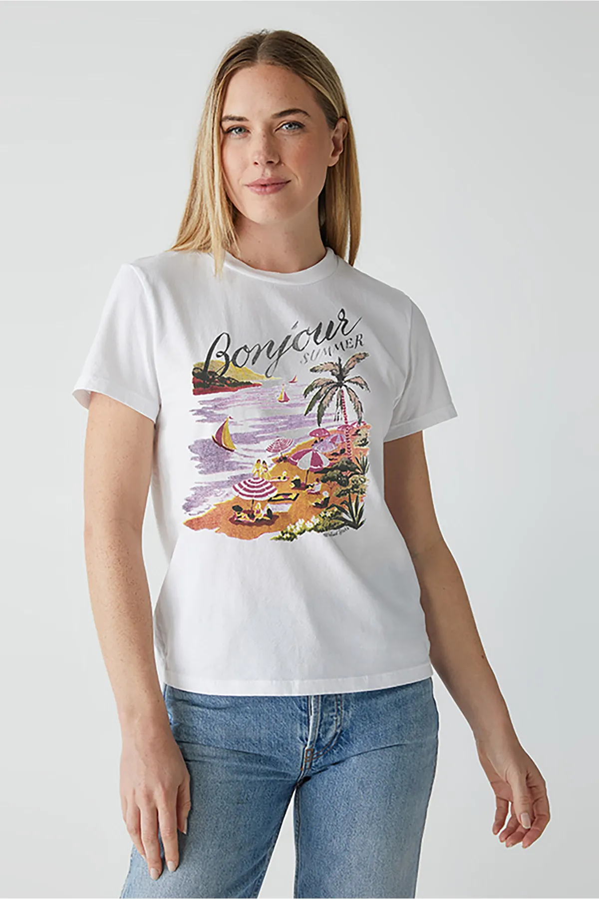Bonjour Graphic Crew Neck Tee sold by French Cuff