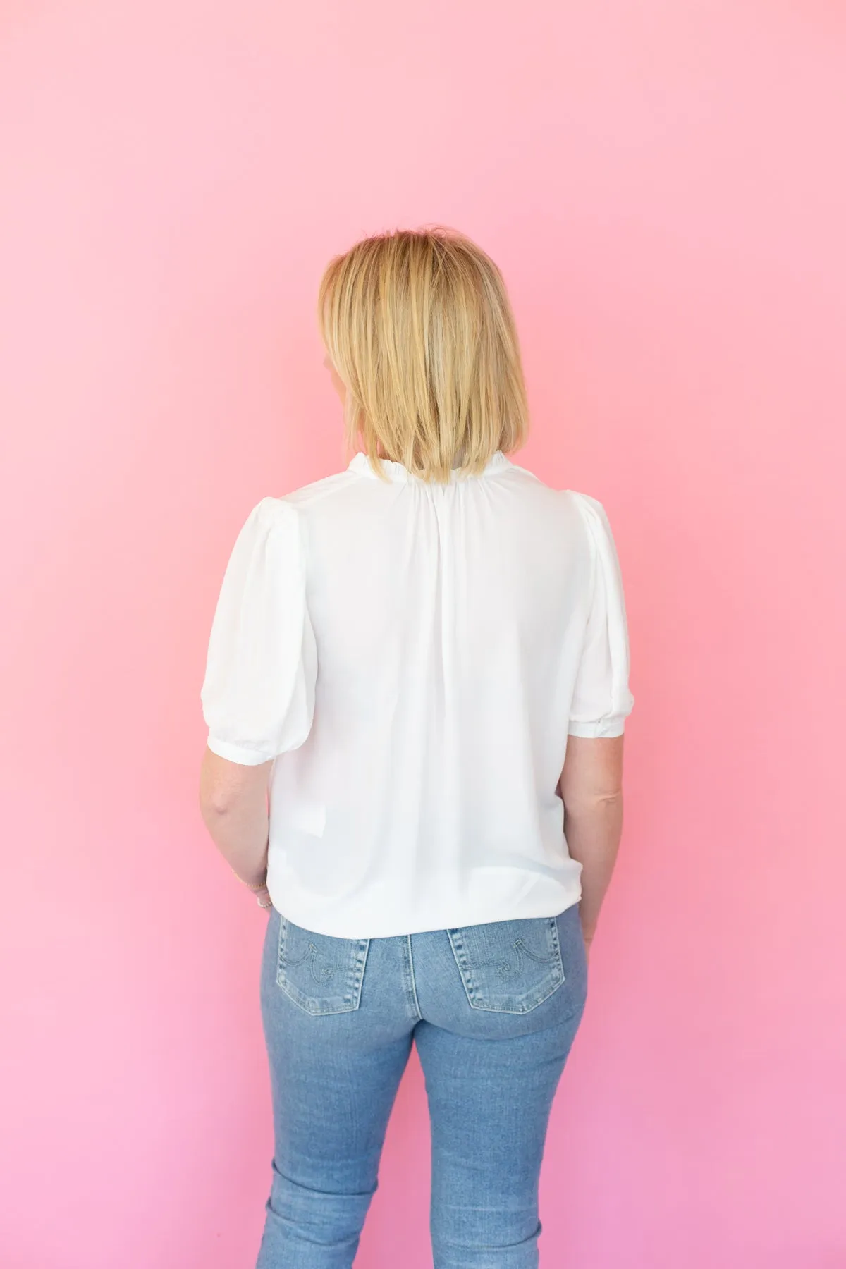 V-neck Short Sleeve Blouse sold by French Cuff product image thumbnail 3