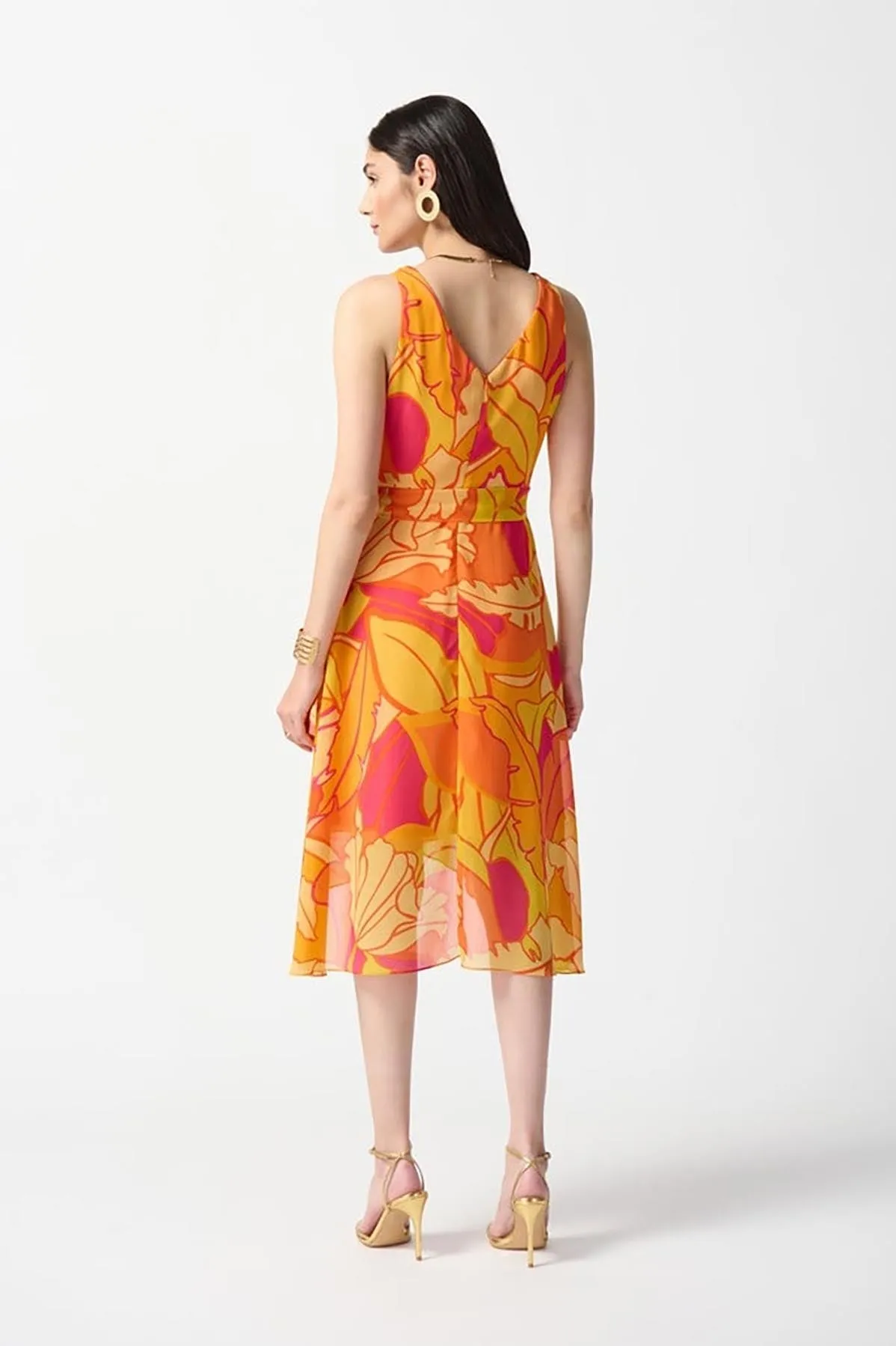 Chiffon Tropical Print Fit and Flare Dress sold by French Cuff product image thumbnail 2
