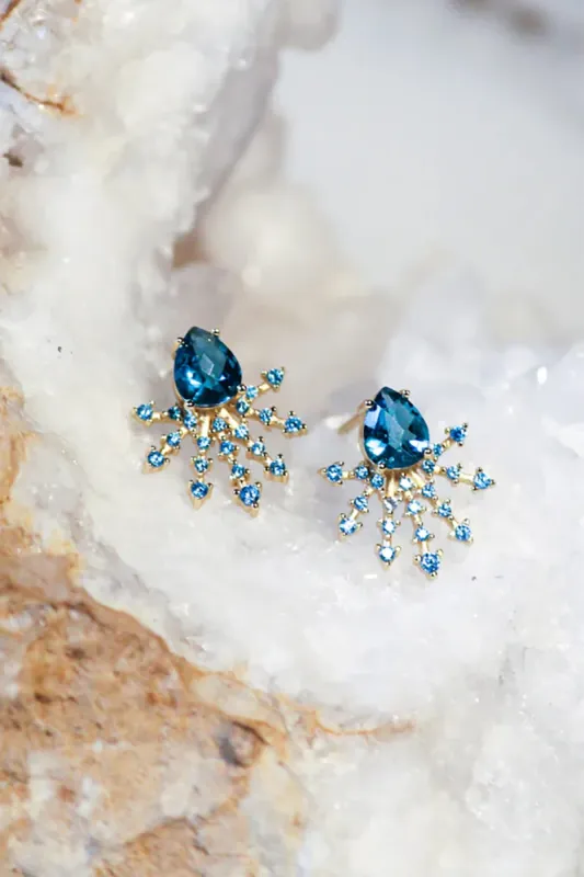 Crystaline Earrings - Paraiba sold by French Cuff
