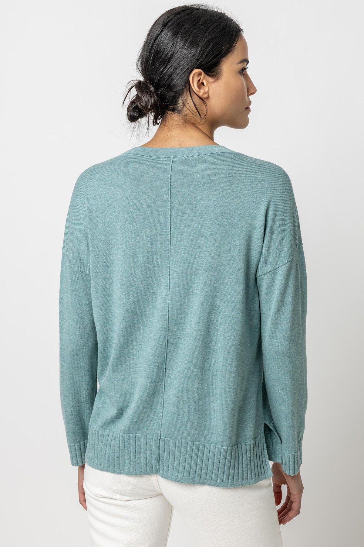 Easy Back Seam V-Neck Sweater sold by French Cuff product image thumbnail 2