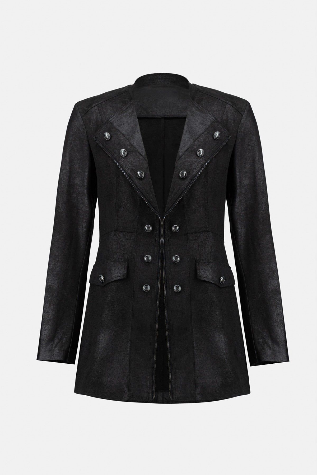 Button Detail Jacket-Black sold by French Cuff