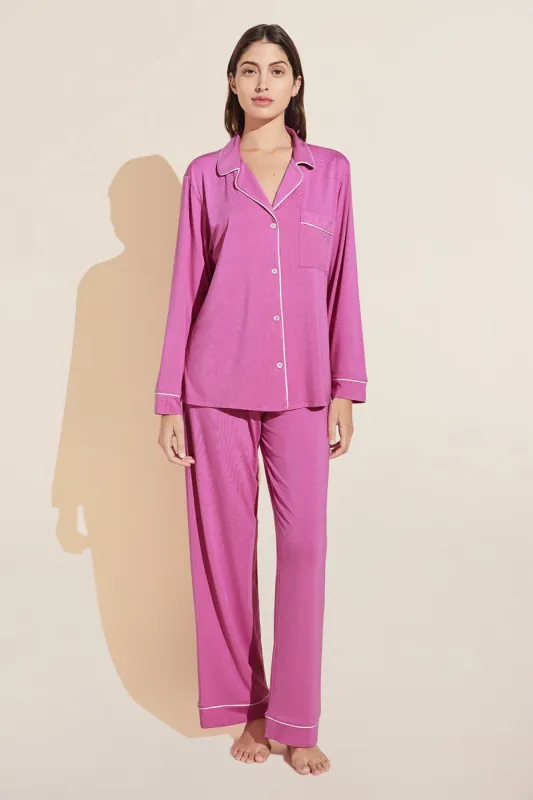 Gisele - The Modal Long PJ Set- Italian Rose/Ivory sold by French Cuff