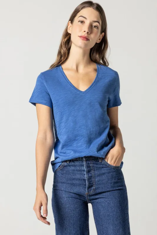 V-Neck Back Seam Tee-Fall 23 sold by French Cuff