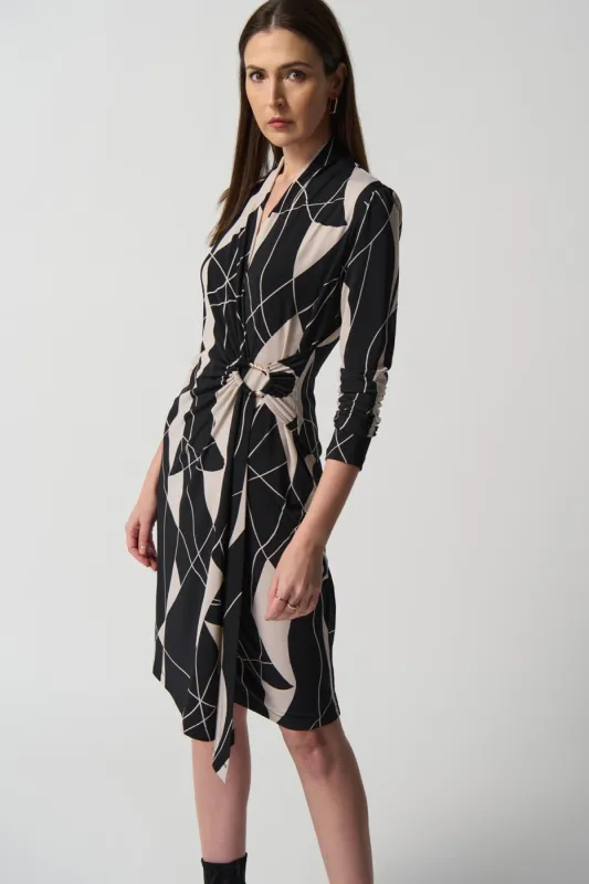 Black/Moonstone Wrap Dress made by Joseph Ribkoff