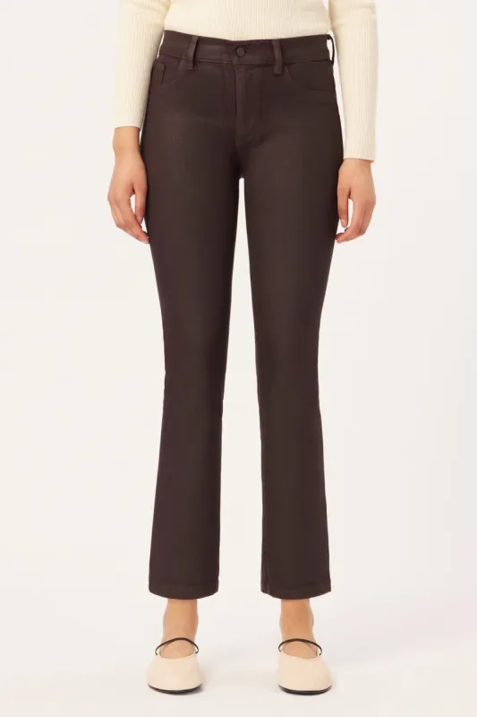 Mara Straight: Mid Rise Instasculpt Ankle - Aubergine sold by French Cuff