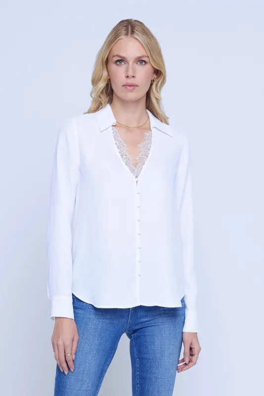Kori Lace Trim Blouse sold by French Cuff