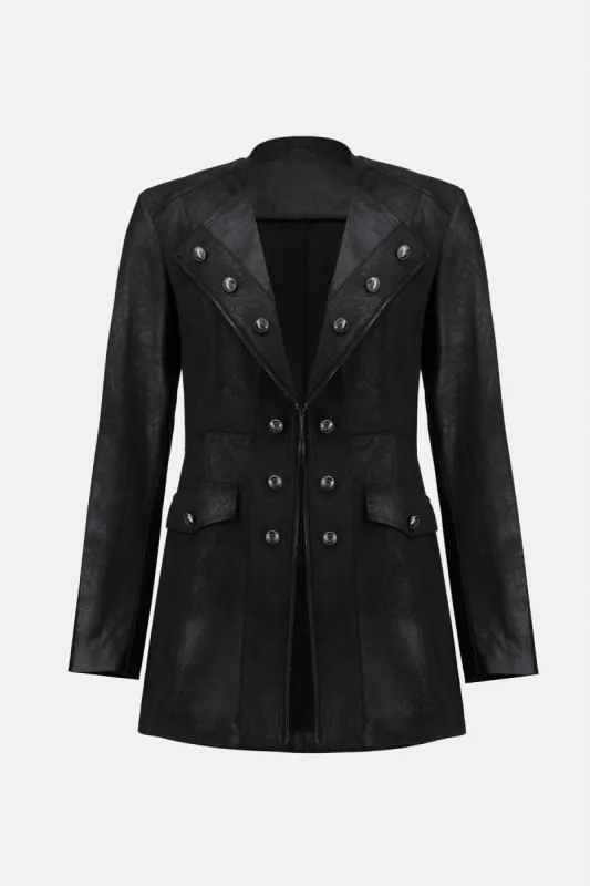 Button Detail Jacket-Black sold by French Cuff