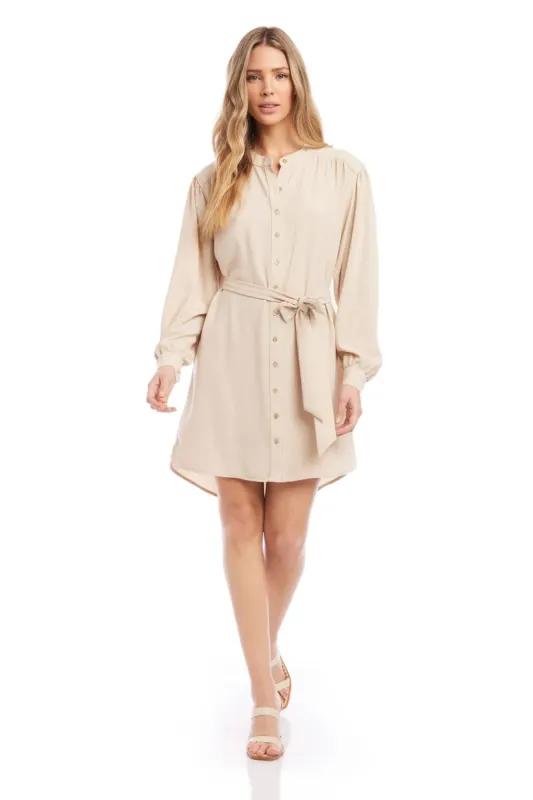 Belted Dress - Sand sold by French Cuff