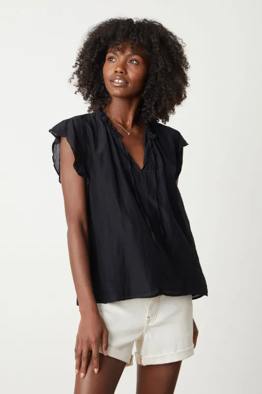 Silk Cotton Top - Black sold by French Cuff
