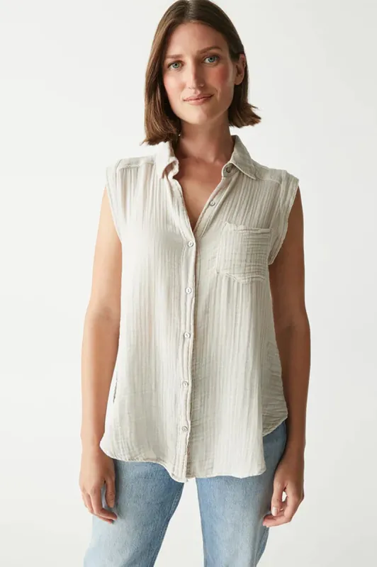 Monique Button Down Tank - Summer Colors sold by French Cuff