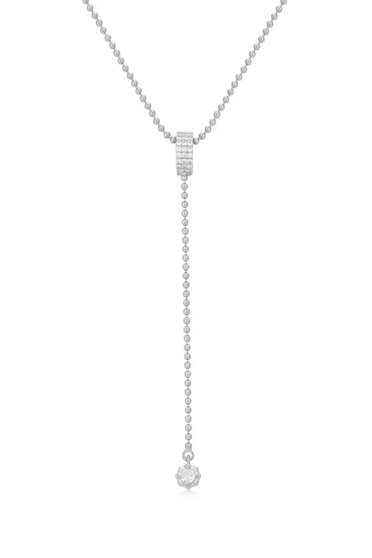 Ball Chain Lariat - Silver sold by French Cuff